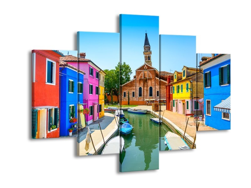 Glas schilderij Venetie | Blauw, Rood, Roze | 150x105cm 5Luik