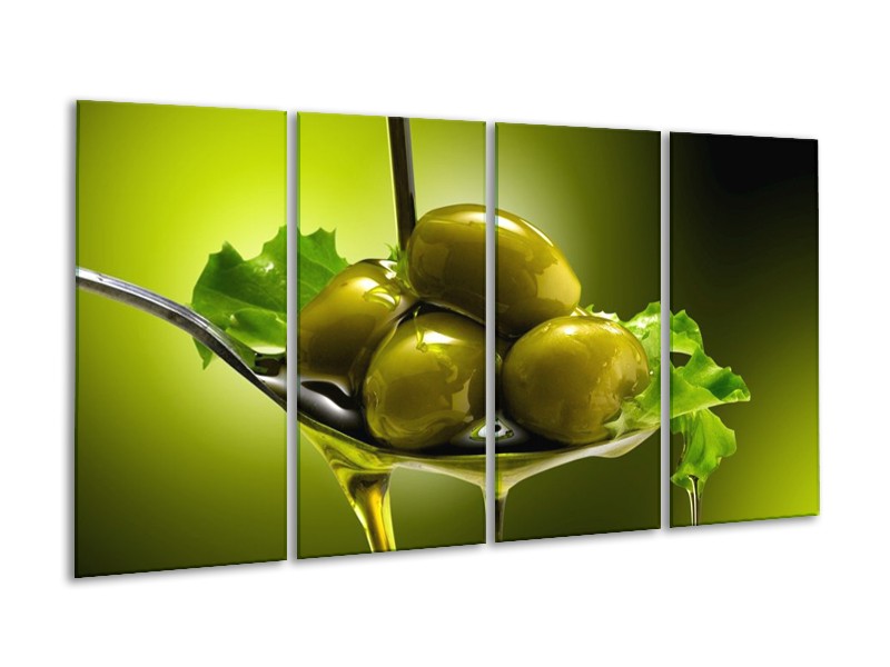 Canvas schilderij Olijven | Groen | 160x80cm 4Luik