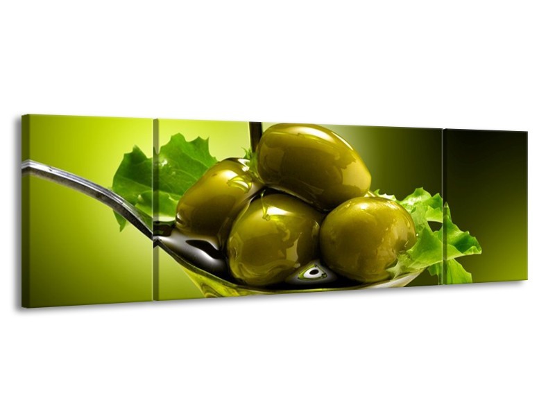 Canvas schilderij Olijven | Groen | 170x50cm 3Luik