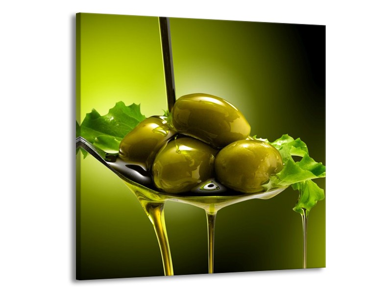 Canvas schilderij Olijven | Groen | 70x70cm 1Luik