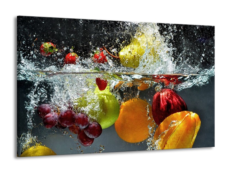 Canvas schilderij Fruit | Grijs, Oranje | 140x90cm 1Luik