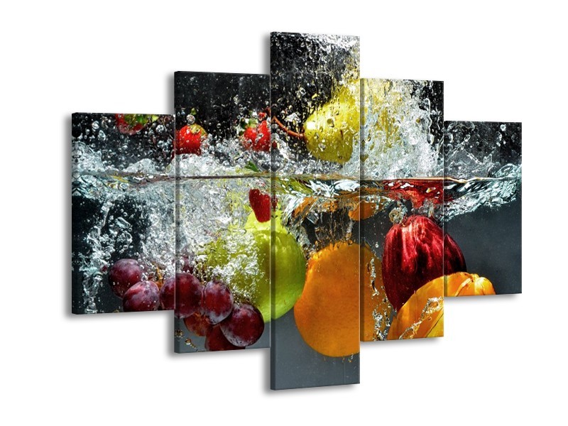 Canvas schilderij Fruit | Grijs, Oranje | 150x105cm 5Luik