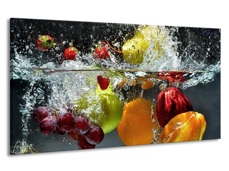 Canvas schilderij Fruit | Grijs, Oranje | 190x100cm 1Luik