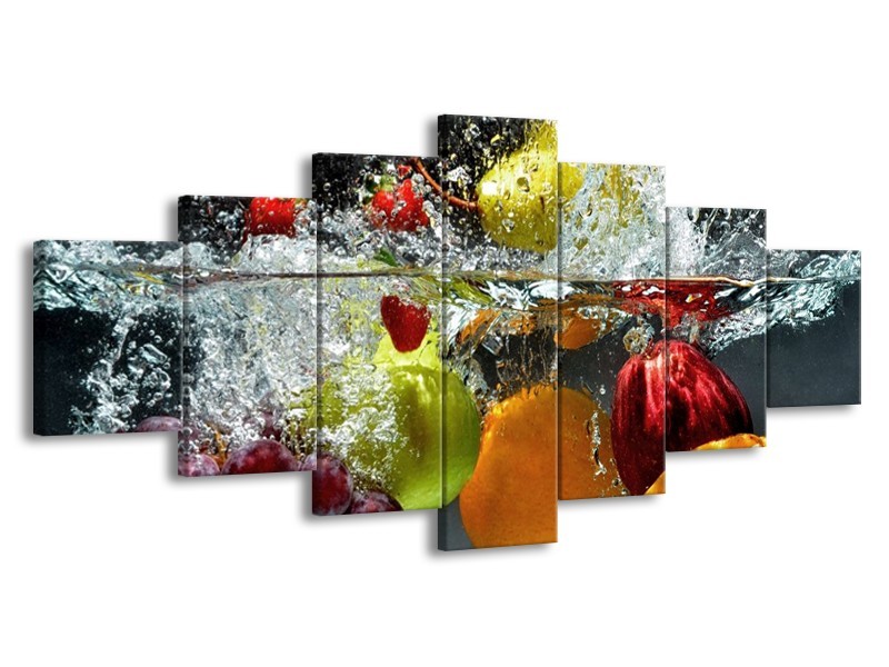 Glas schilderij Fruit | Grijs, Oranje | 210x100cm 7Luik