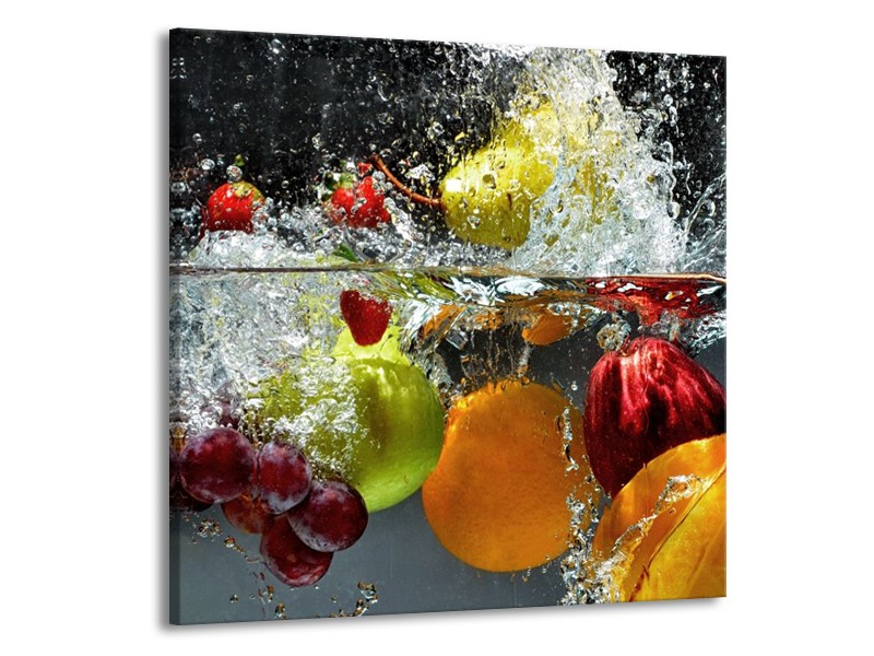 Canvas schilderij Fruit | Grijs, Oranje | 50x50cm 1Luik