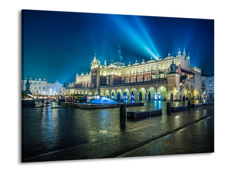 Glas schilderij Gebouw | Grijs, Blauw | 100x70cm 1Luik