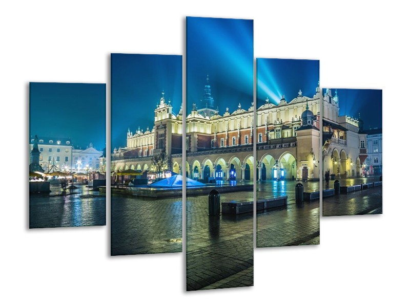 Glas schilderij Gebouw | Grijs, Blauw | 100x70cm 5Luik