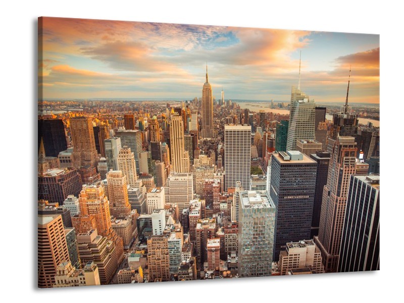 Glas schilderij Wolkenkrabber | Bruin, Grijs | 100x70cm 1Luik