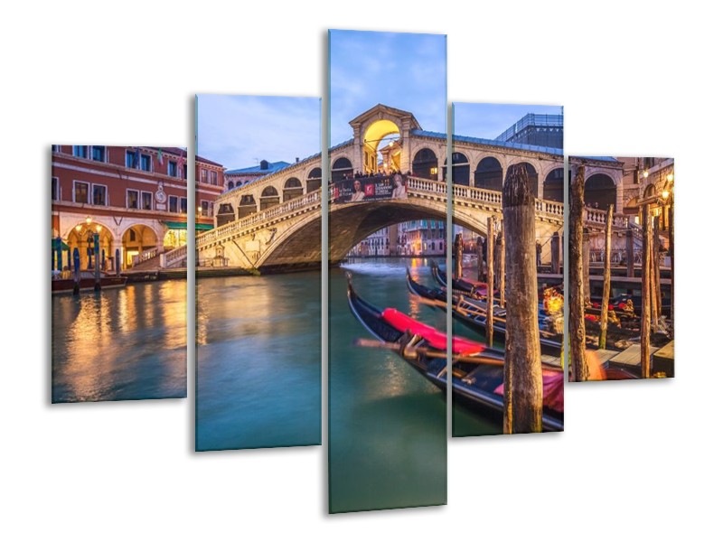 Glas schilderij Venetië | Blauw, Groen, Bruin | 100x70cm 5Luik