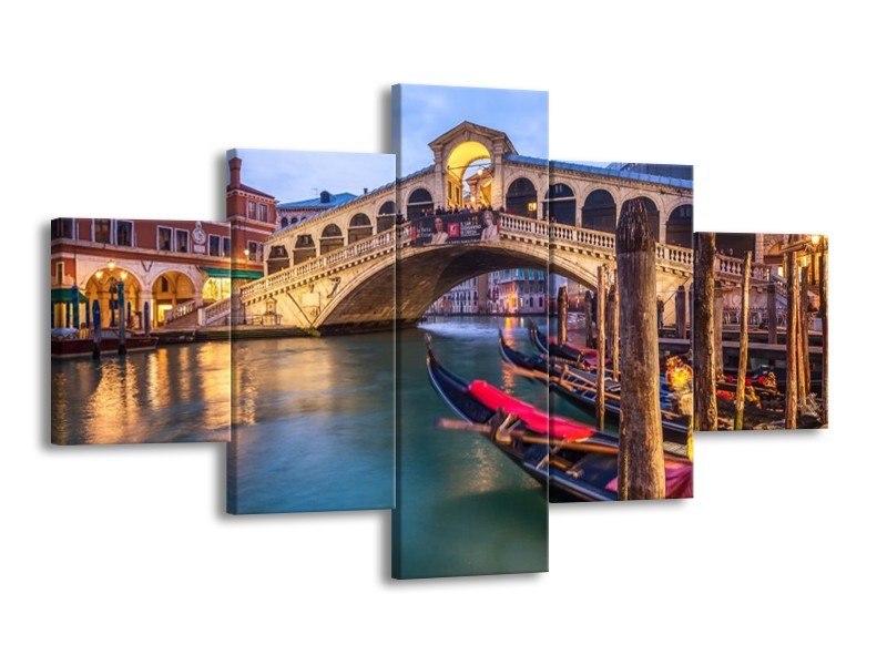 Glas schilderij Venetië | Blauw, Groen, Bruin | 125x70cm 5Luik