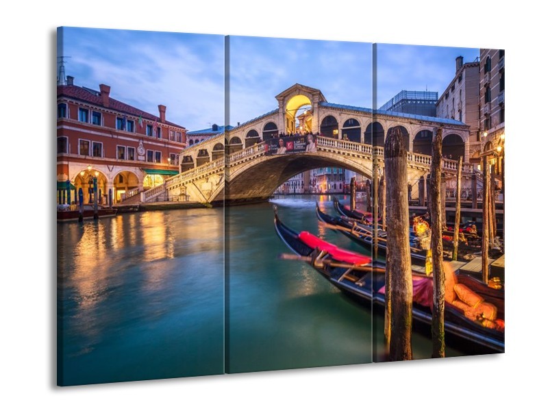 Glas schilderij Venetië | Blauw, Groen, Bruin | 90x60cm 3Luik
