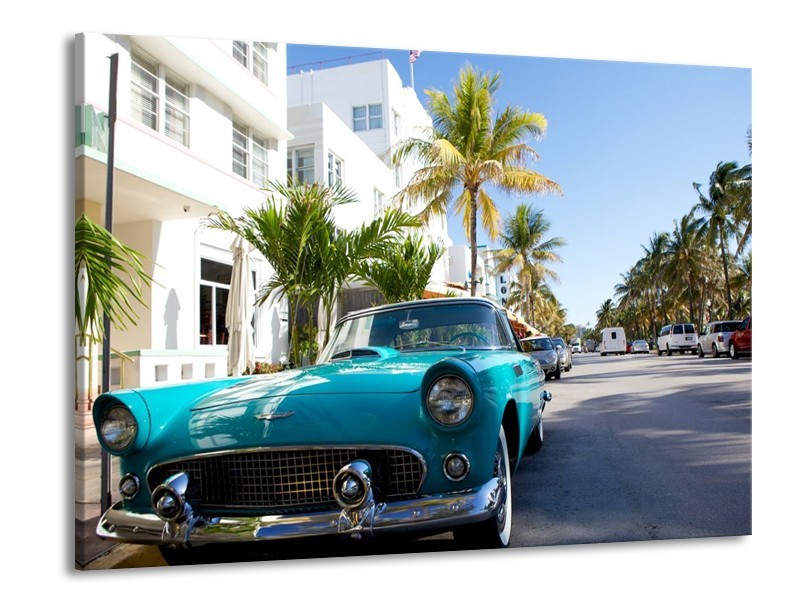 Glas schilderij California | Groen, Blauw, Wit | 100x70cm 1Luik