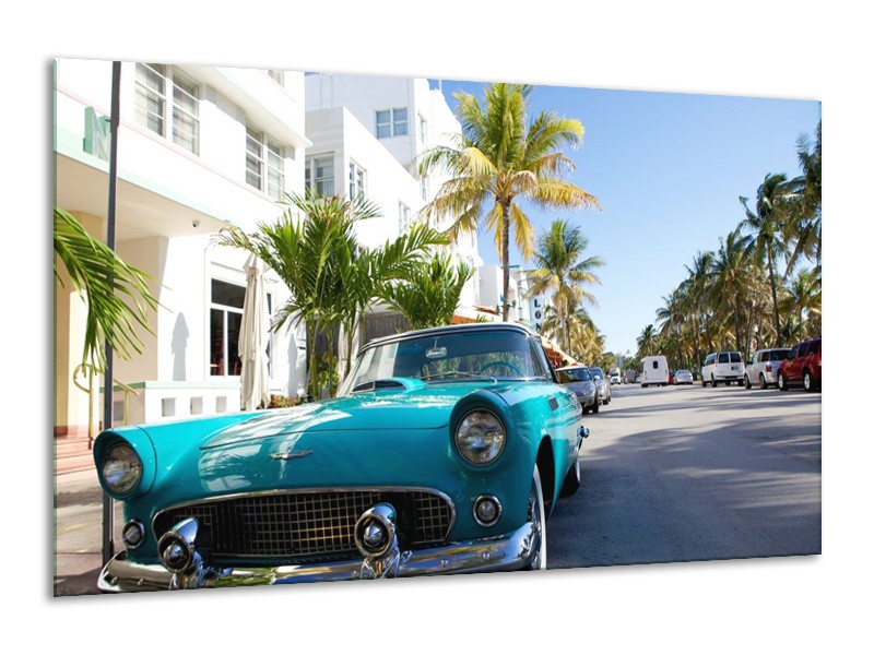 Glas schilderij California | Groen, Blauw, Wit | 120x70cm 1Luik