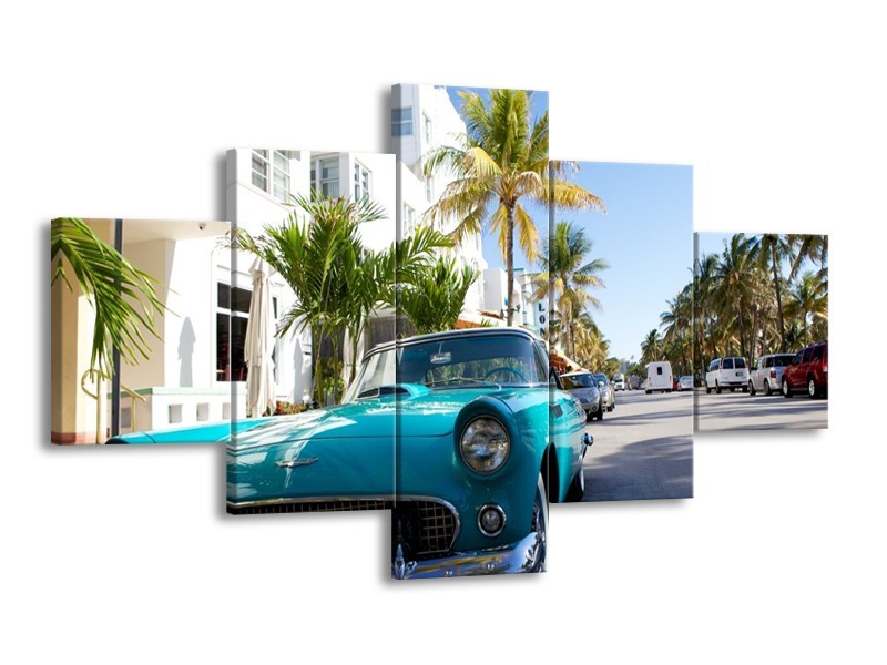 Glas schilderij California | Groen, Blauw, Wit | 125x70cm 5Luik