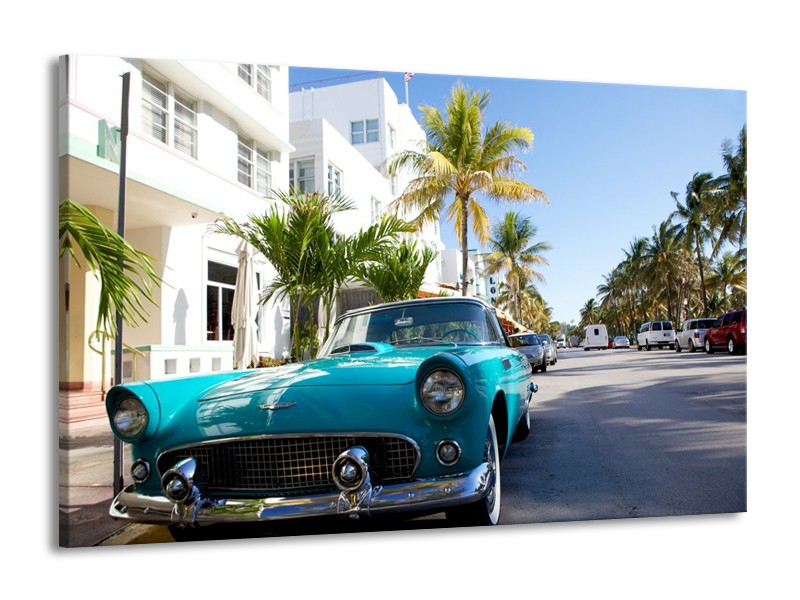 Glas schilderij California | Groen, Blauw, Wit | 140x90cm 1Luik