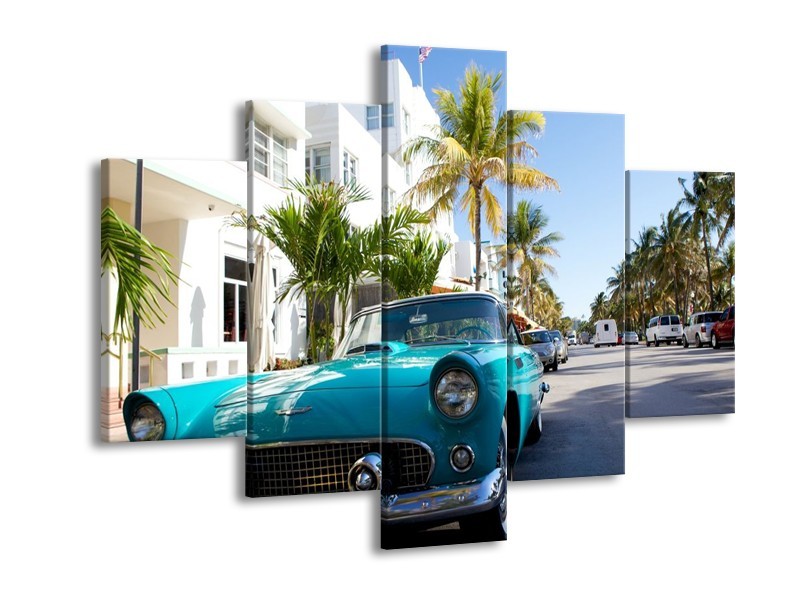 Glas schilderij California | Groen, Blauw, Wit | 150x105cm 5Luik