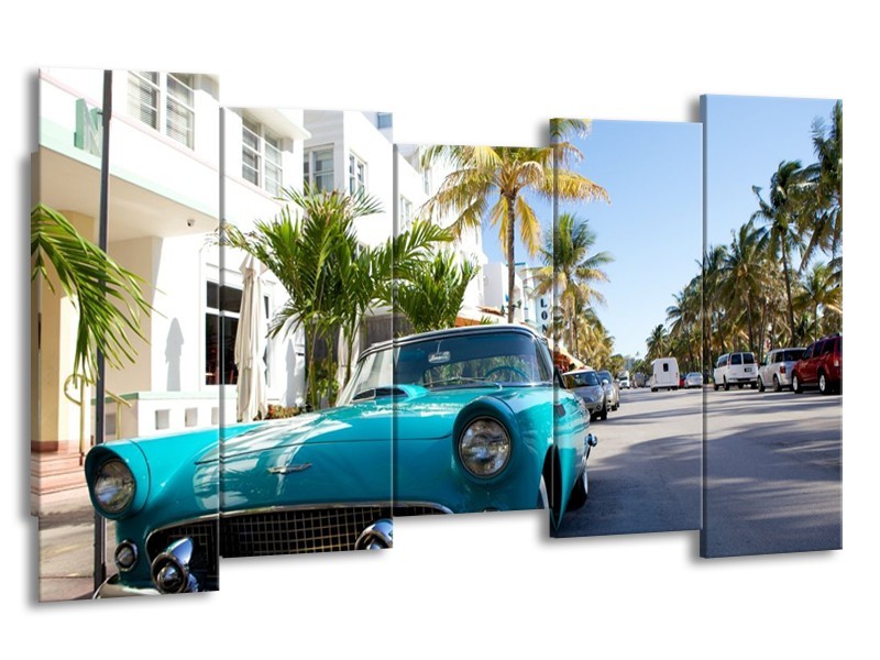 Glas schilderij California | Groen, Blauw, Wit | 150x80cm 5Luik