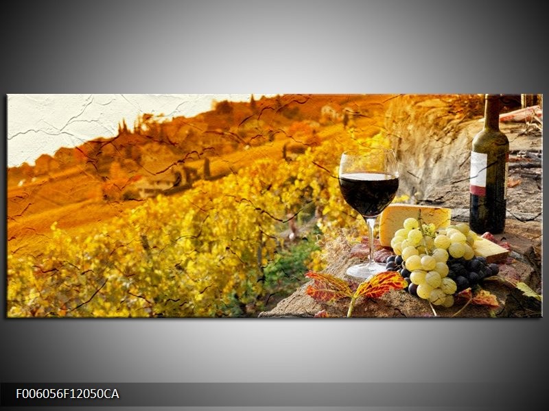 Canvas ART schilderij Frankrijk | Bruin, Oranje | 120x50cm 1Luik