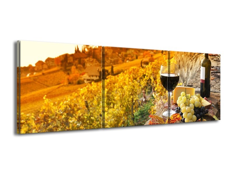 Canvas schilderij Frankrijk | Bruin, Oranje | 150x50cm 3Luik