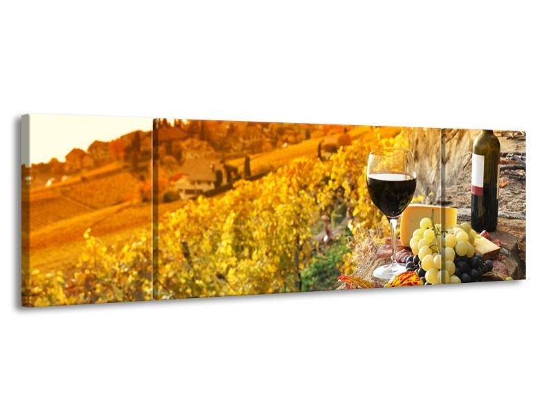 Canvas schilderij Frankrijk | Bruin, Oranje | 170x50cm 3Luik