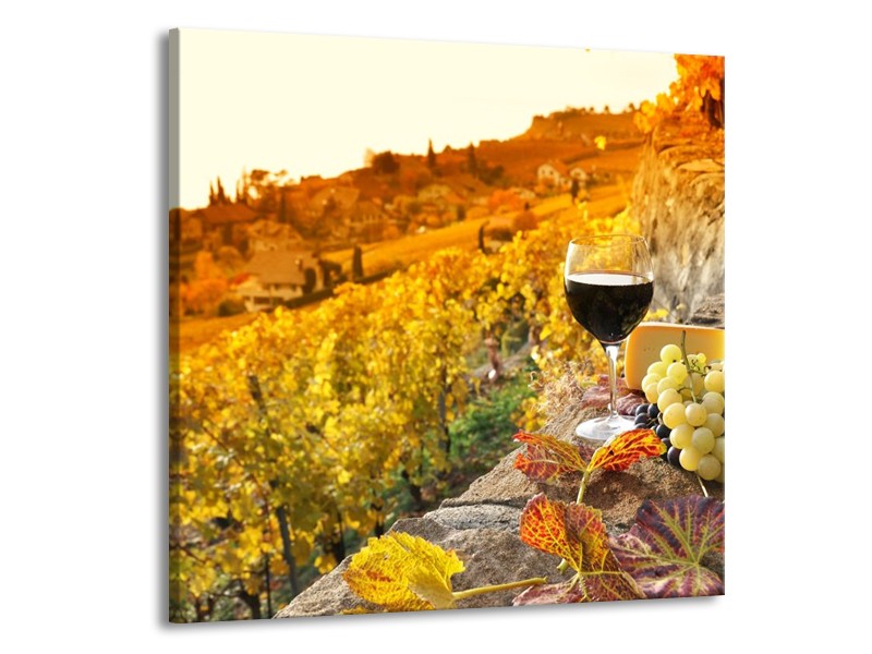 Canvas schilderij Frankrijk | Bruin, Oranje | 70x70cm 1Luik