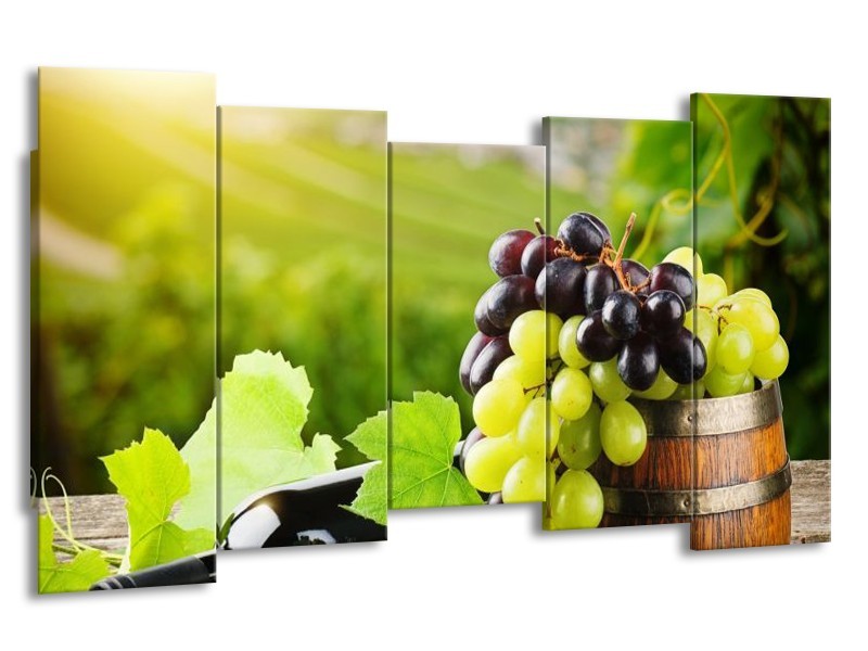 Canvas schilderij Frankrijk | Groen, Bruin | 150x80cm 5Luik