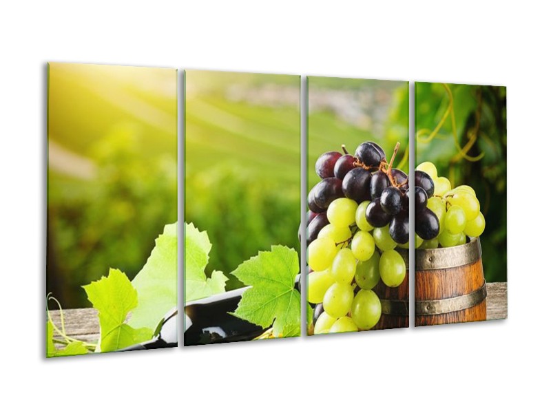 Canvas schilderij Frankrijk | Groen, Bruin | 160x80cm 4Luik