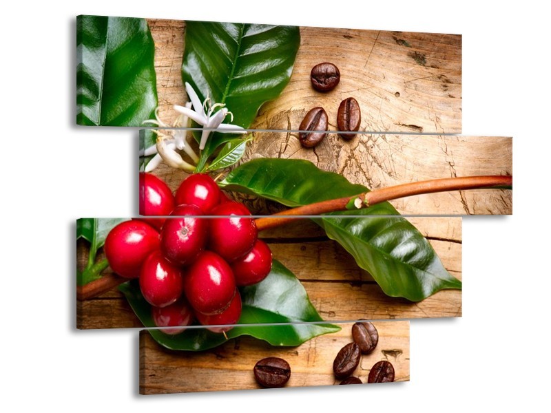 Glas schilderij Keuken | Rood, Groen, Bruin | 115x85cm 4Luik