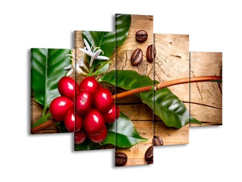 Canvas schilderij Keuken | Rood, Groen, Bruin | 150x105cm 5Luik