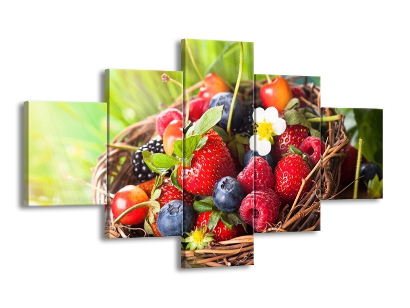 Glas schilderij Fruit | Groen, Rood | 125x70cm 5Luik