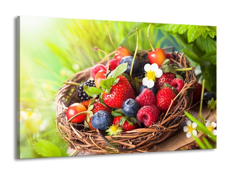 Canvas schilderij Fruit | Groen, Rood | 140x90cm 1Luik