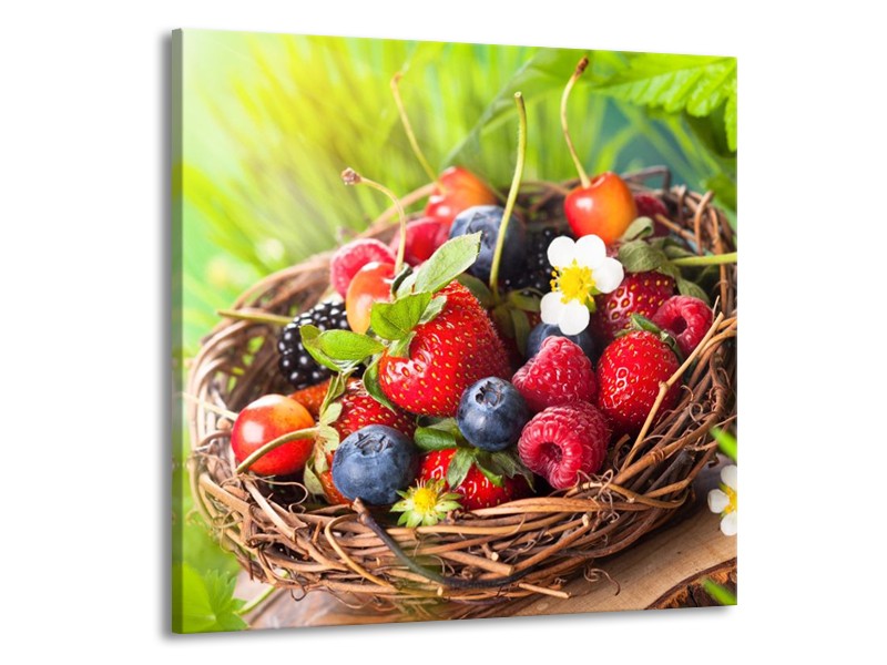 Canvas schilderij Fruit | Groen, Rood | 50x50cm 1Luik