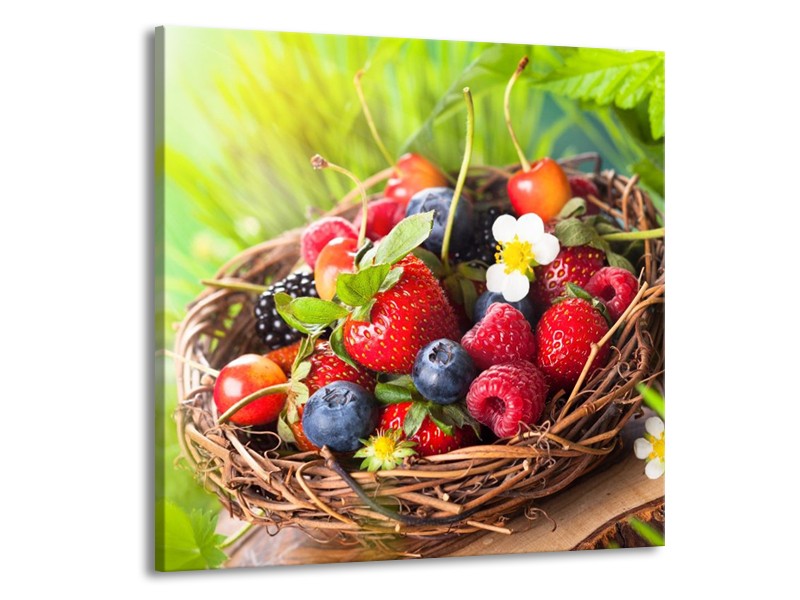 Canvas schilderij Fruit | Groen, Rood | 70x70cm 1Luik