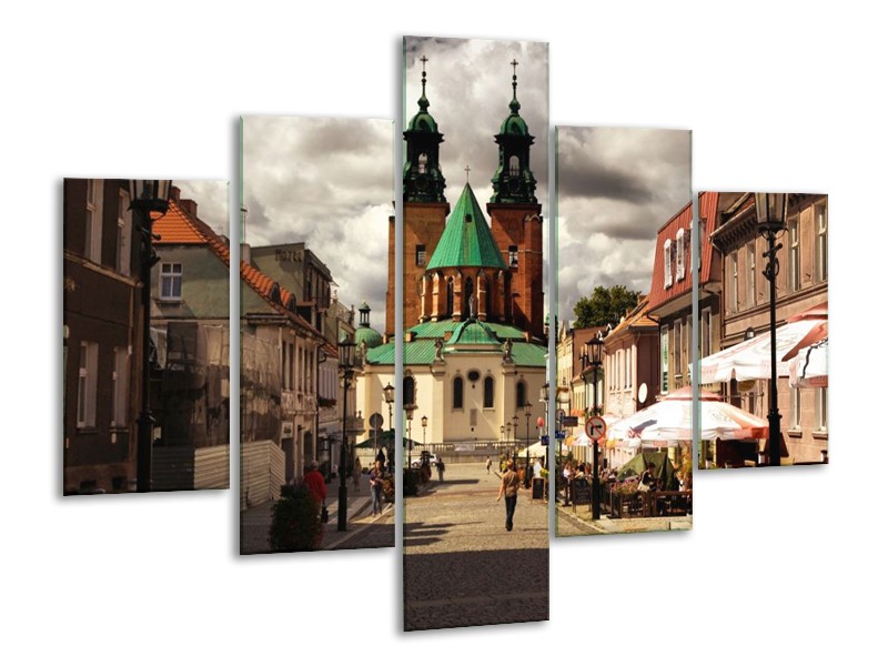 Glas schilderij Monument | Bruin, Grijs | 100x70cm 5Luik