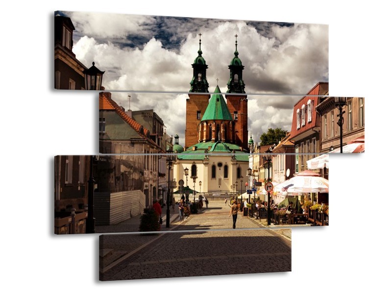 Glas schilderij Monument | Bruin, Grijs | 115x85cm 4Luik