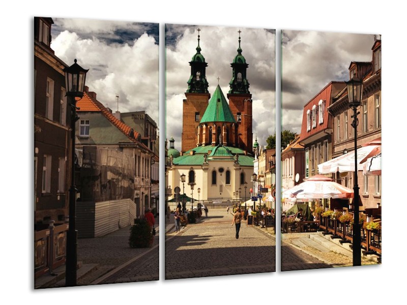 Glas schilderij Monument | Bruin, Grijs | 120x80cm 3Luik