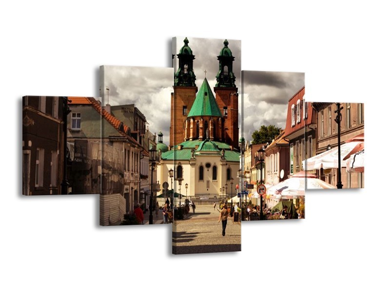 Glas schilderij Monument | Bruin, Grijs | 125x70cm 5Luik