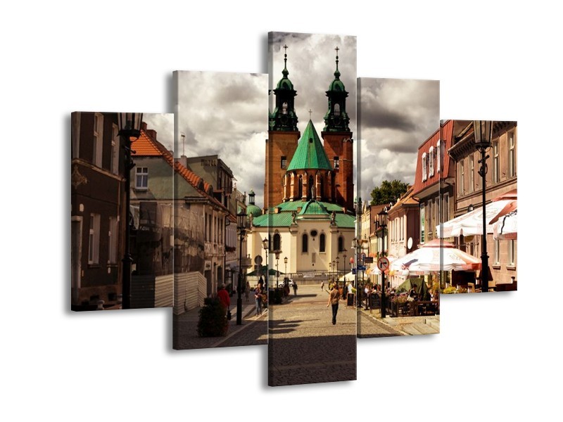 Glas schilderij Monument | Bruin, Grijs | 150x105cm 5Luik