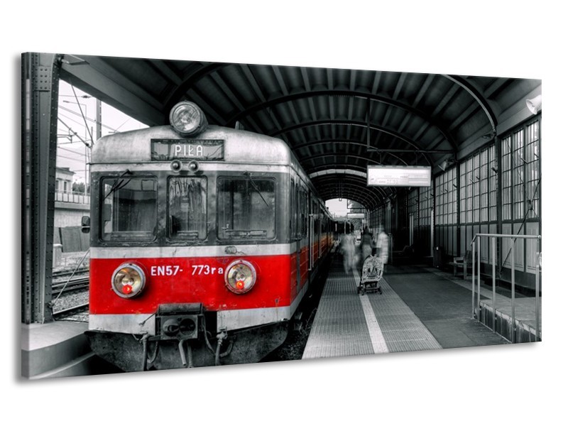 Canvas schilderij Trein | Rood, Grijs | 170x90cm 1Luik