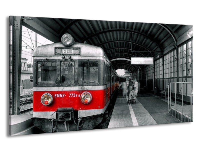 Canvas schilderij Trein | Rood, Grijs | 190x100cm 1Luik