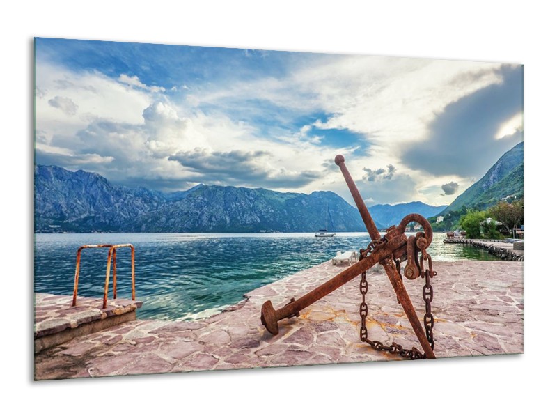 Canvas schilderij Aker | Blauw, Grijs, Bruin | 120x70cm 1Luik