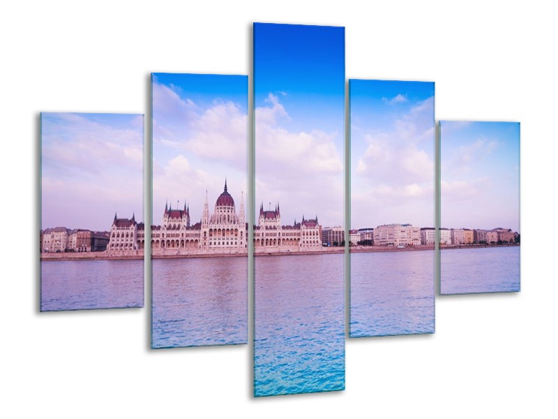 Glas schilderij Natuur | Blauw, Grijs | 100x70cm 5Luik