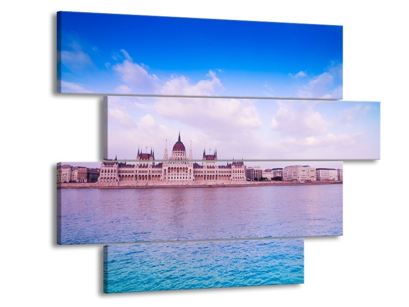 Glas schilderij Natuur | Blauw, Grijs | 115x85cm 4Luik