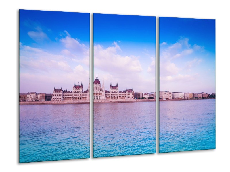 Glas schilderij Natuur | Blauw, Grijs | 120x80cm 3Luik