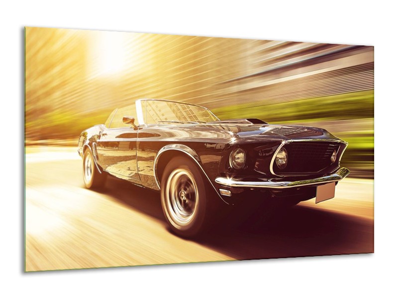 Glas schilderij Mustang | Groen, Geel | 120x70cm 1Luik