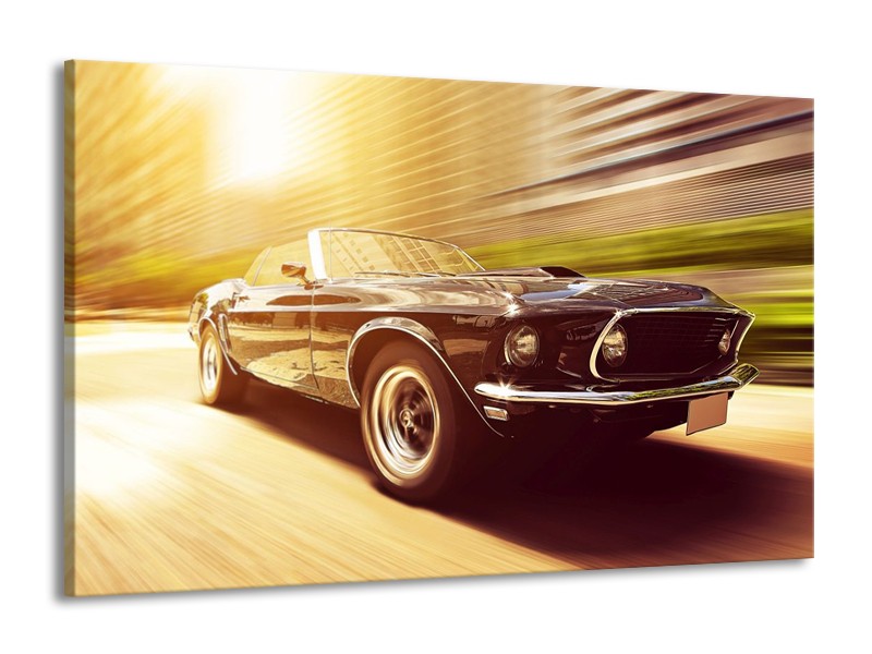 Glas schilderij Mustang | Groen, Geel | 140x90cm 1Luik