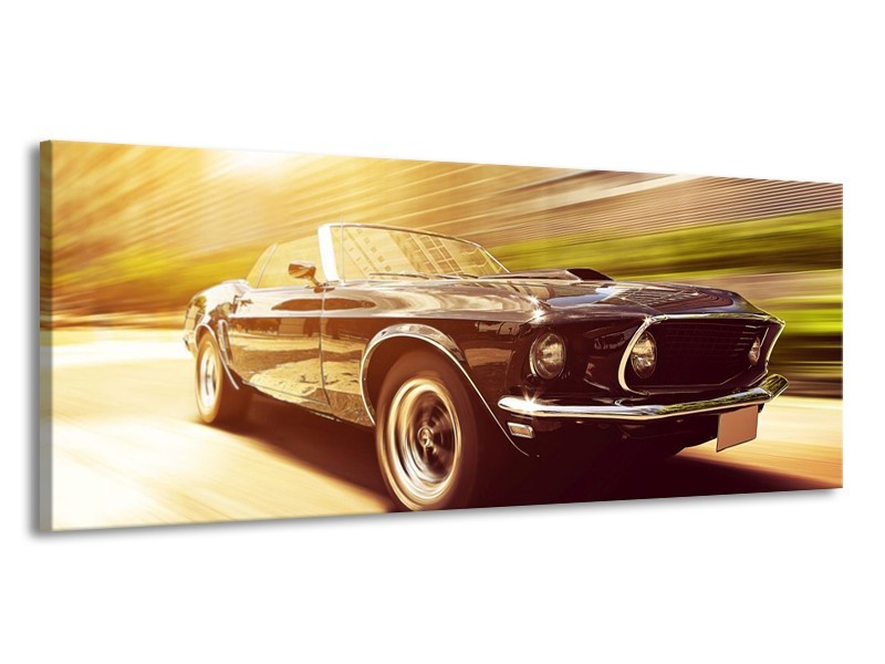 Glas schilderij Mustang | Groen, Geel | 145x58cm 1Luik