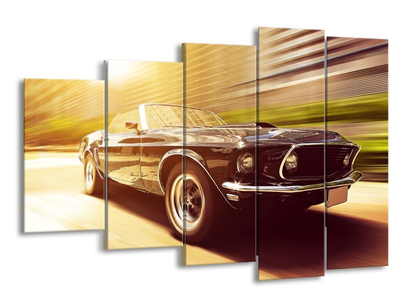 Glas schilderij Mustang | Groen, Geel | 150x100cm 5Luik