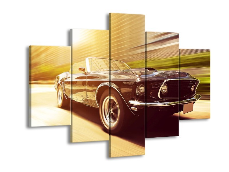 Glas schilderij Mustang | Groen, Geel | 150x105cm 5Luik