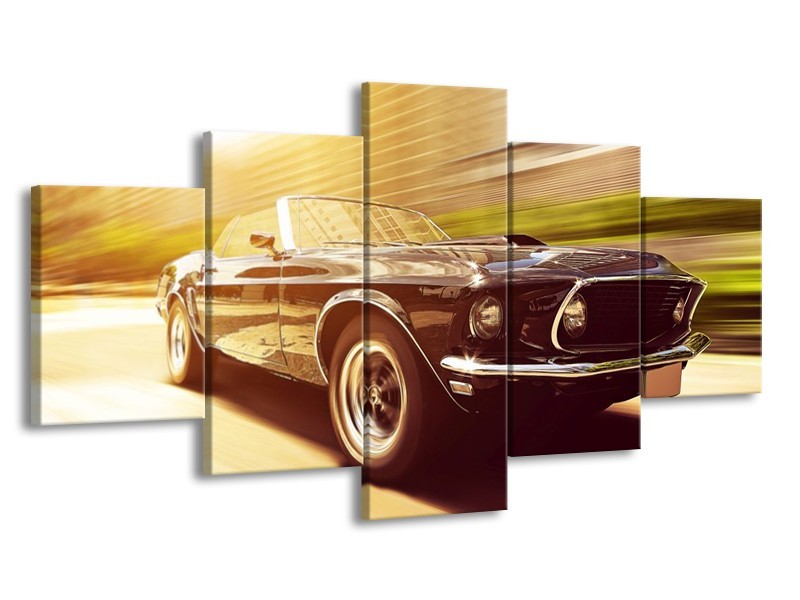 Glas schilderij Mustang | Groen, Geel | 150x80cm 5Luik